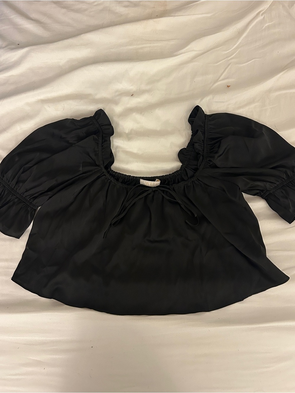 Wayf Misti Convertible Neck Stretch Satin Top Size Extra Small